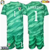 Croatia Dominik Livakovic #1 Goalkeeper Replica Away Minikit Euro 2024 Short Sleeve (+ pants)